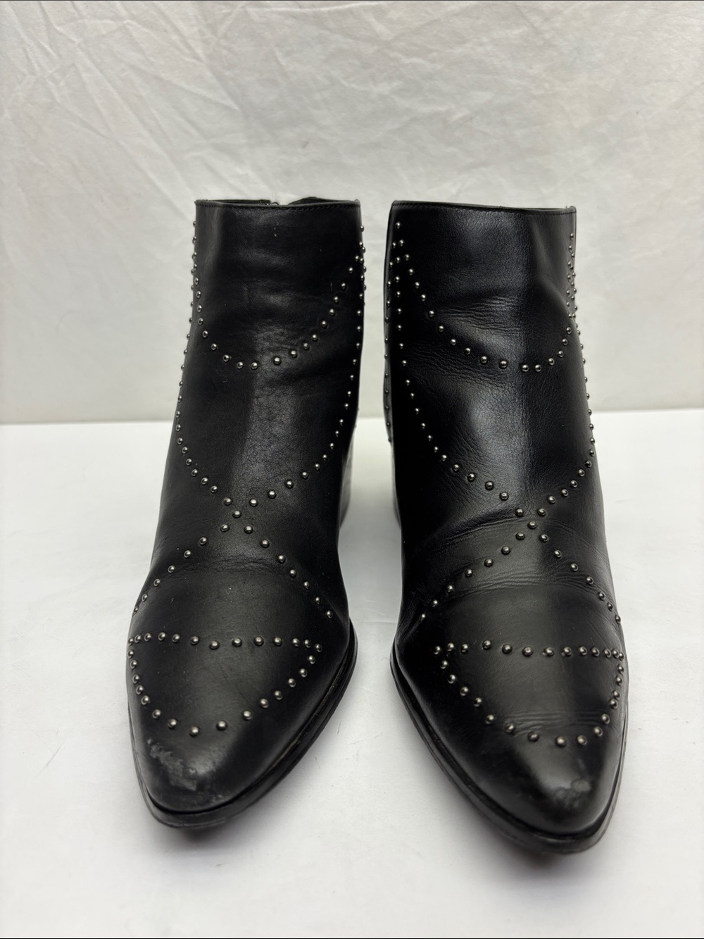 Greyci+Y studded leather ankle boots, SZ 6, box 75